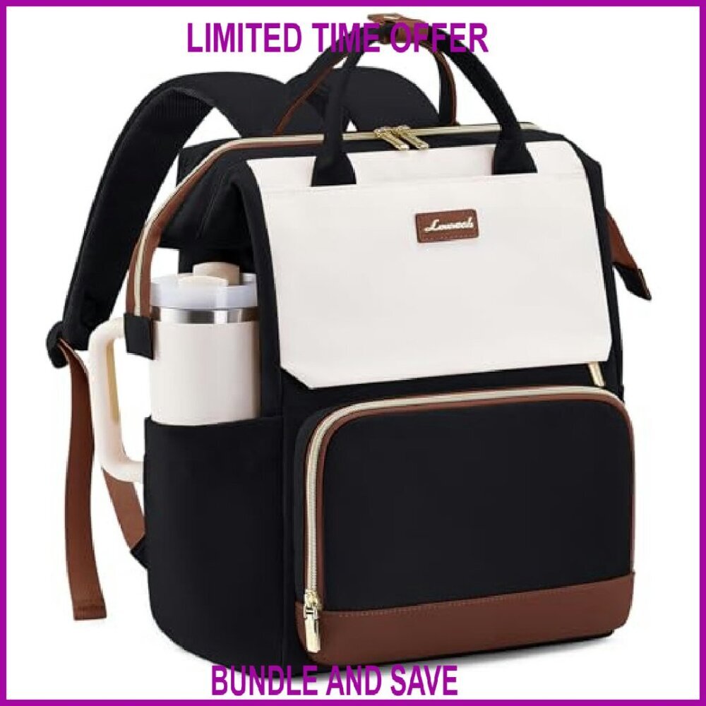 15.6 Inch Laptop Backpack with Tumbler Holder, Waterproof Travel Bag for Work - Picture 2 of 8